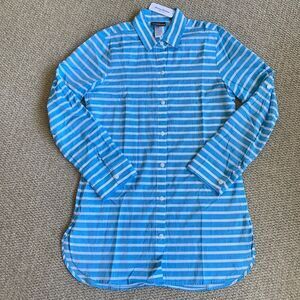 TOMMY BAHAMA Breton Boyfriend Shirt Button down tabbed sleeves NWT women’s sz M